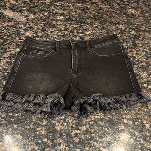 Altar'd State Black Frayed Jean Shorts
